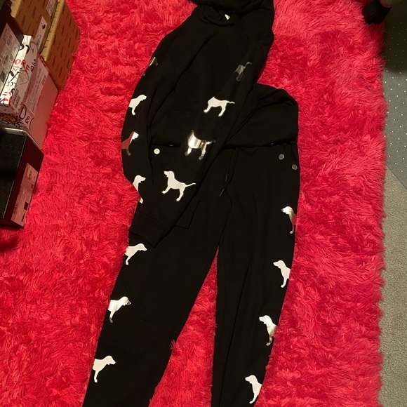 PINK Victoria's Secret Other - VS PINK DOG SWEATSUIT BLACK